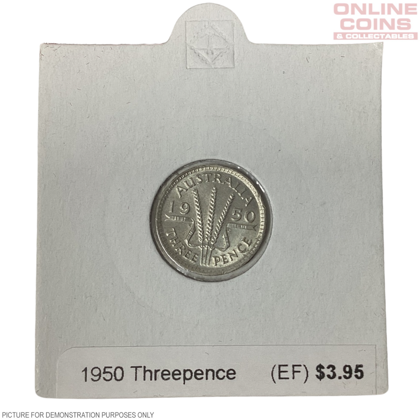 1950 Threepence (EF) loose in 2x2